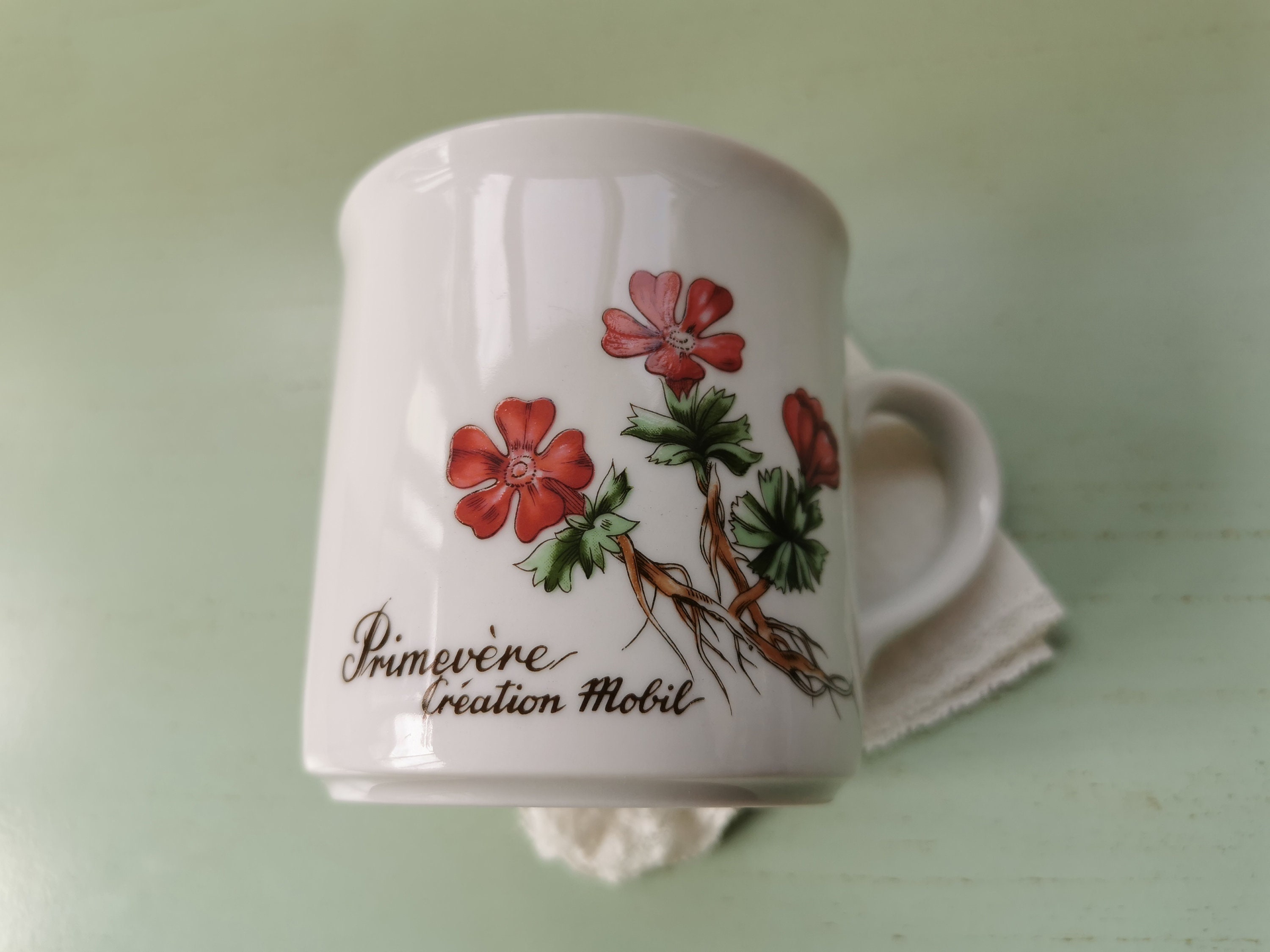 Mug MOBIL Porcelaine Winterling. VINTAGE MOTIF FLEURS CENTAURÉE