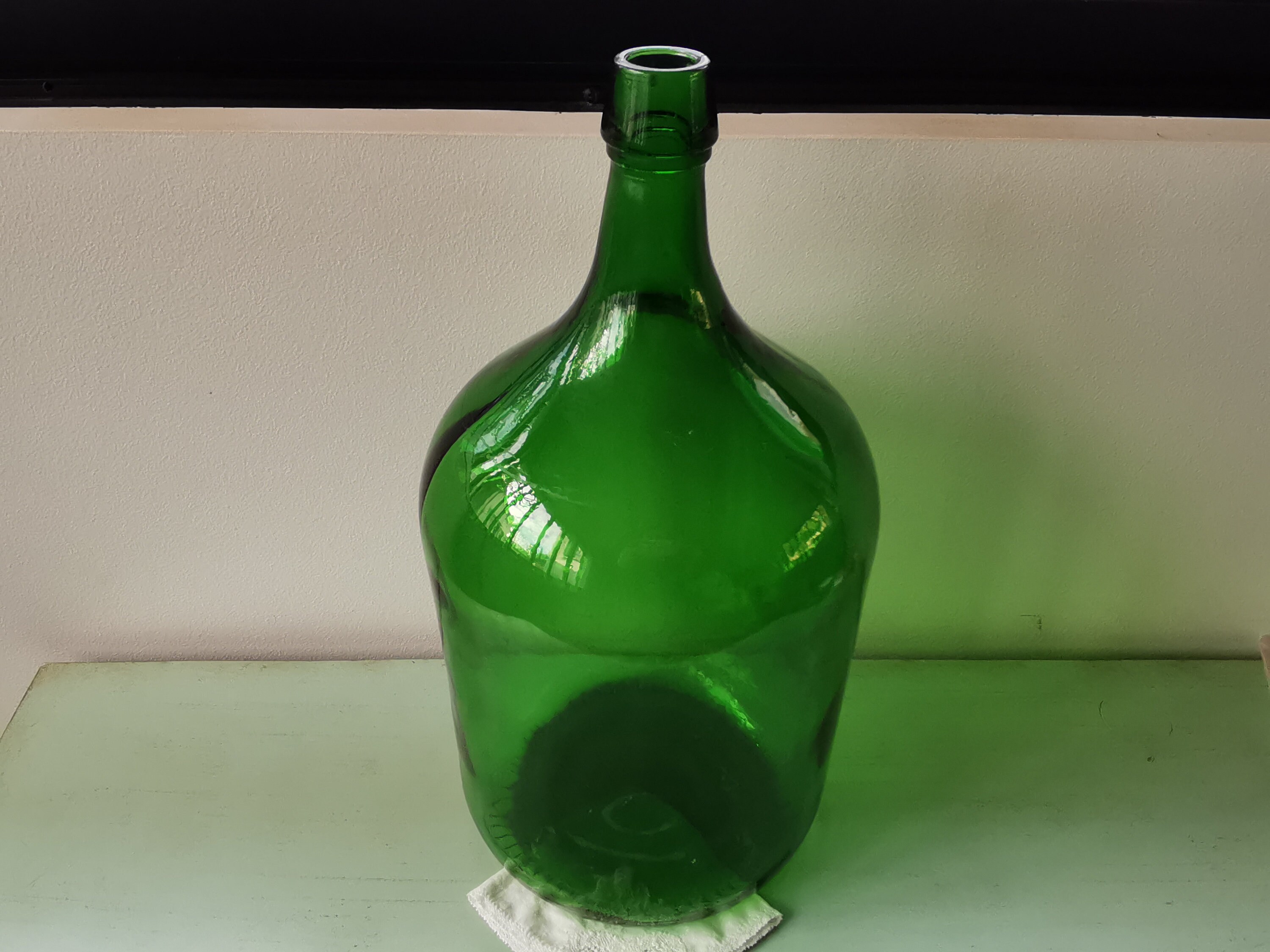 Dame Jeanne Bonbonne Verre Vert Émeraude 5L Vintage