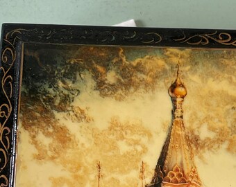 箱入り聖ワシリイ大聖堂 赤の広場 ロシア漆塗りミニチュア