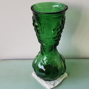 Smaragdgrüne Glasvase made in Italy