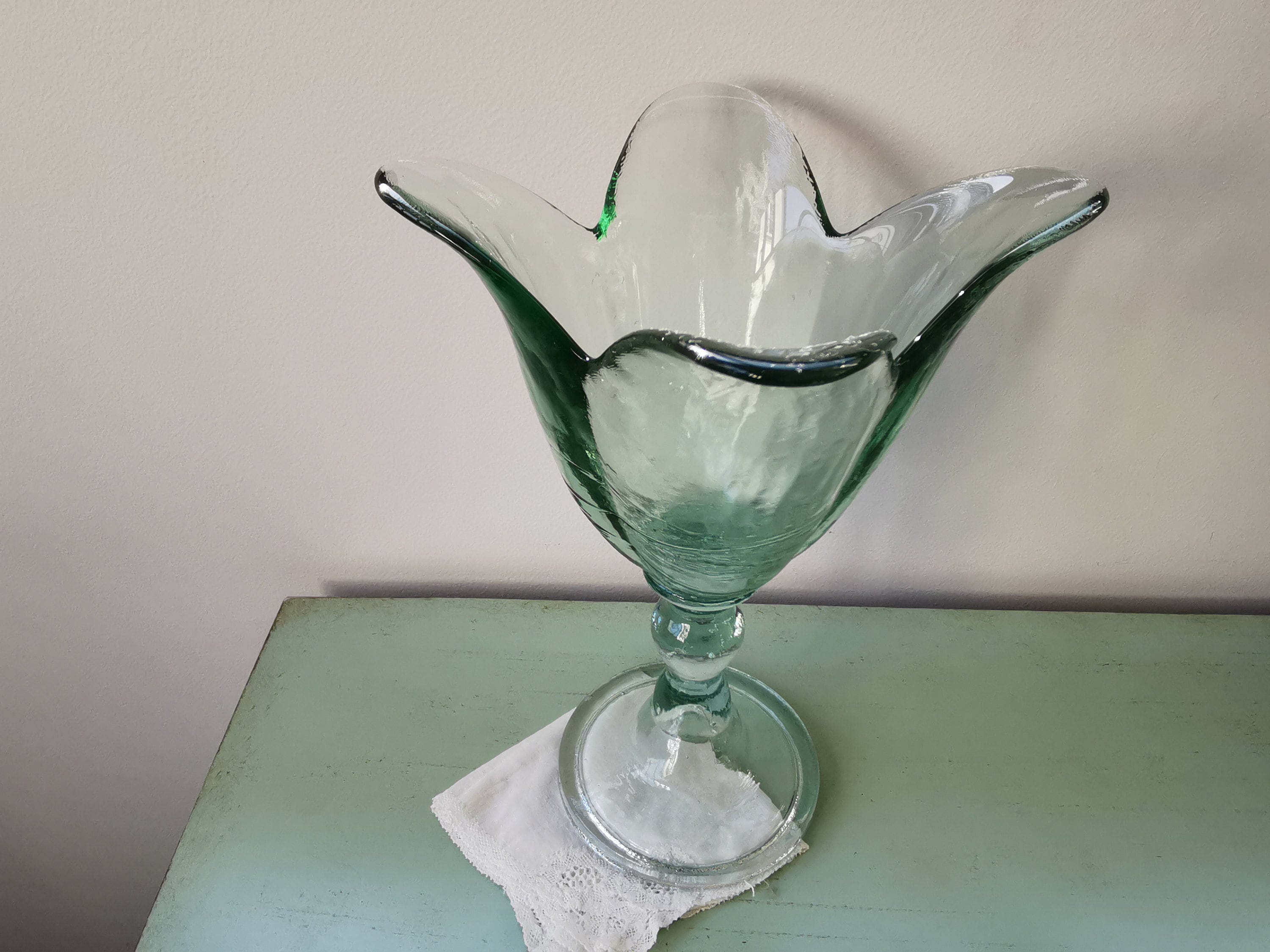 Lot De 6 Coupes à Glace Vintage – Verre Vert – Tulipes – Art De La Table (occasion)