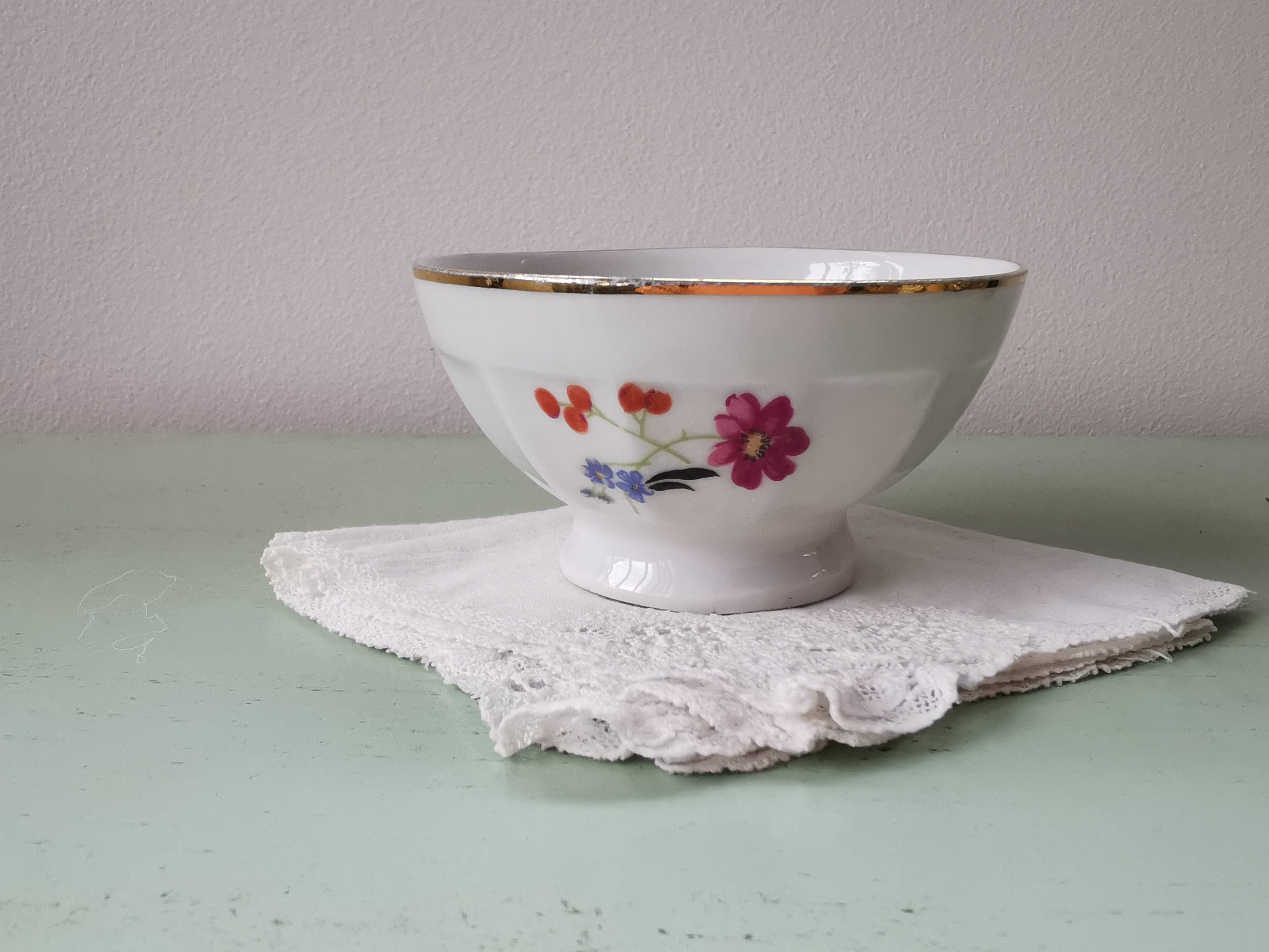Petit Bol Fleuri Vierzon Porcelaine de Limoges Vintage