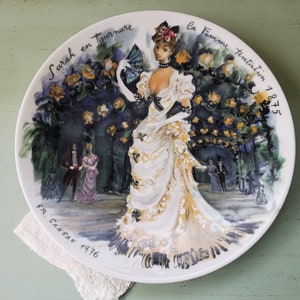 Vintage 19th century Limoges porcelain collector's plate for women