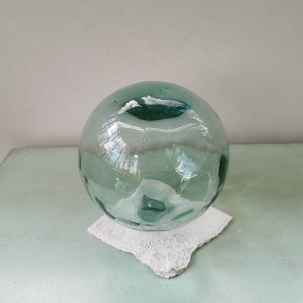 Boule en verre flotteur de pêche vintage