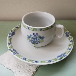 Vintage Paris porcelain Violettes cup and saucer