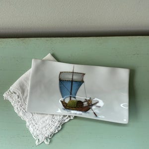 Ganges Dinghi 1200 boat tray, vintage Limoges porcelain