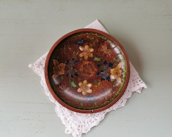 Small cloisonné enameled copper cup made in China vintage