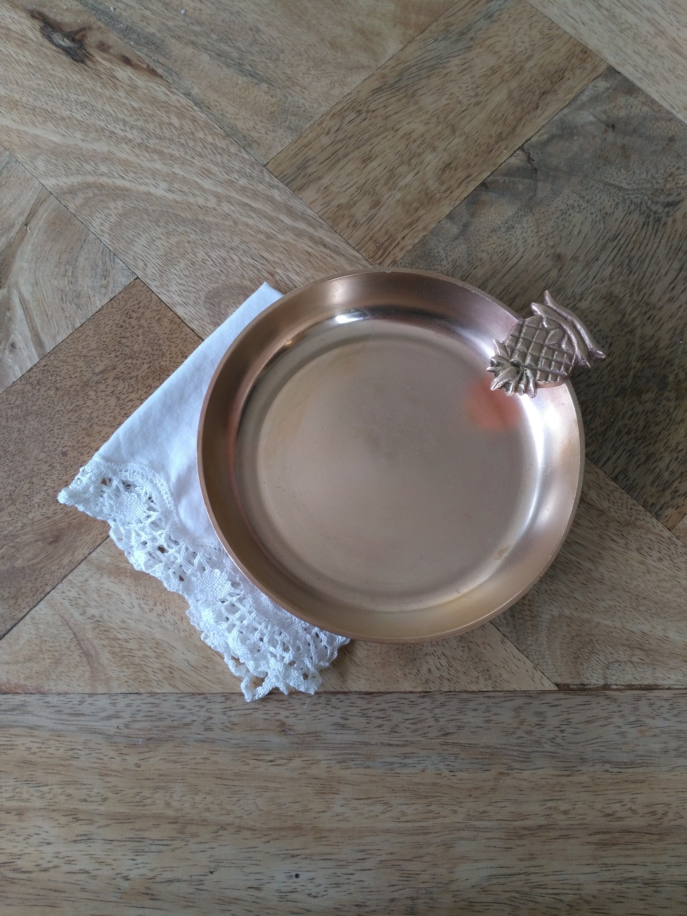 Coupelle Ananas Laiton Rose Vintage