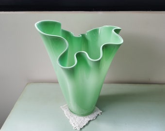 Vase mouchoir vert menthe vintage