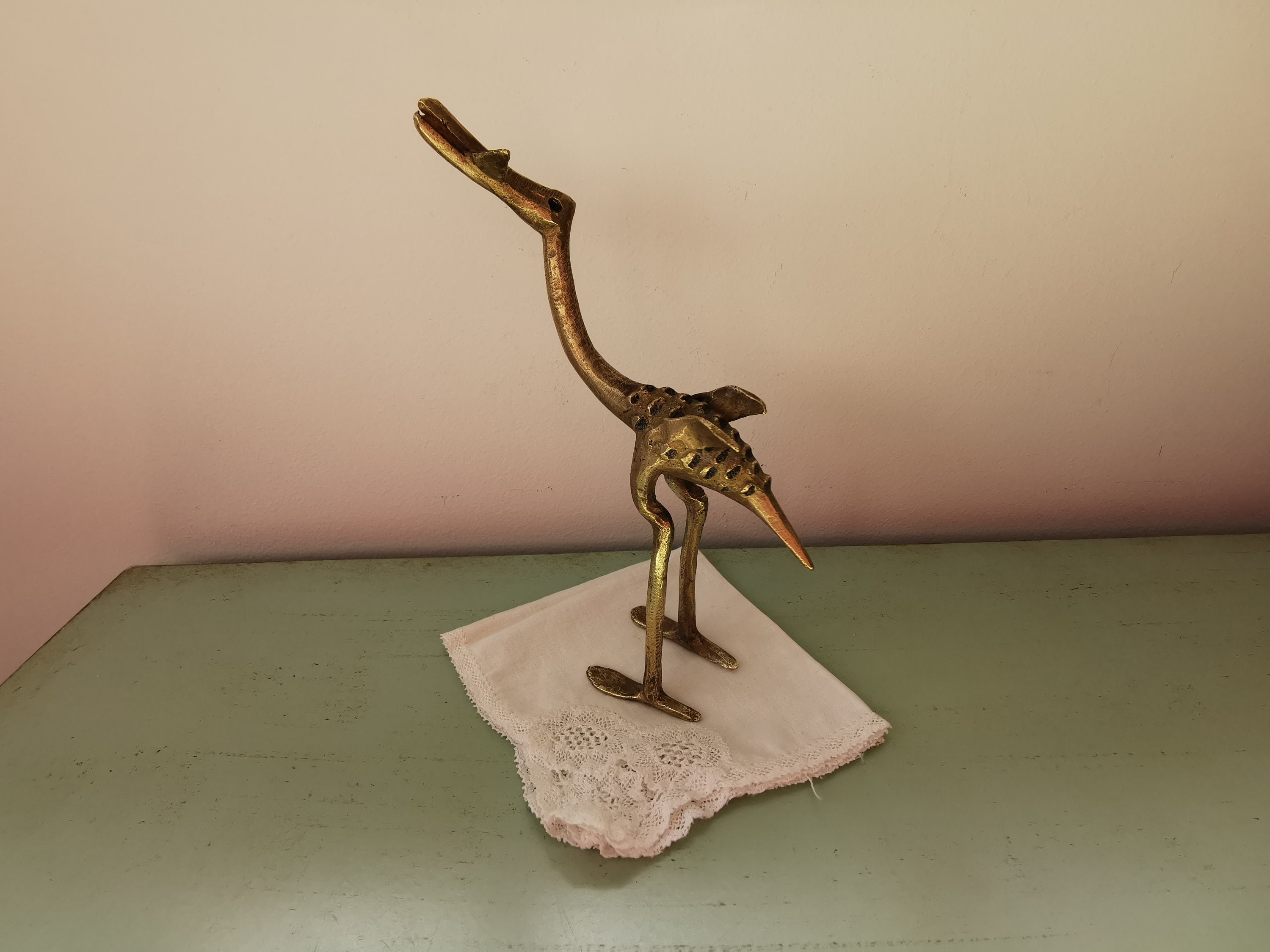 Animal Préhistorique en Bronze Vintage