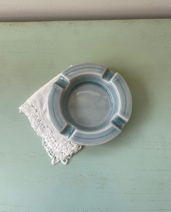 ヴィンテージの青灰色陶器製灰皿 - Etsy 日本
