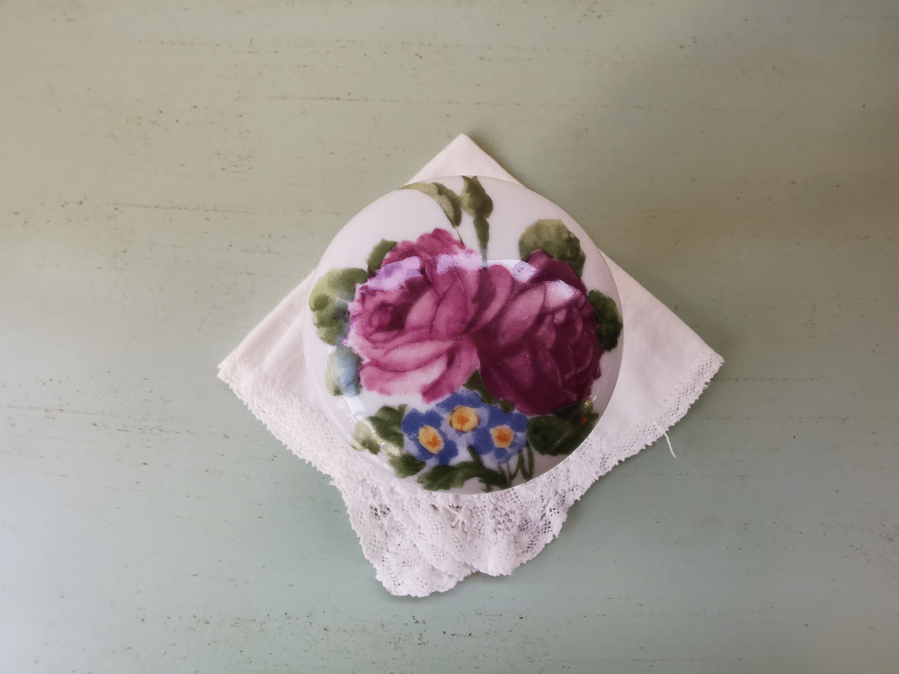 Landhaus Türgriffe Porzellan-Keramik mit Blumendekor kaufen - ByCajo