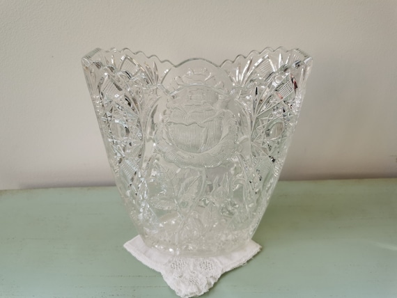 ヴィンテージボヘミアンクリスタル花瓶 - Etsy 日本