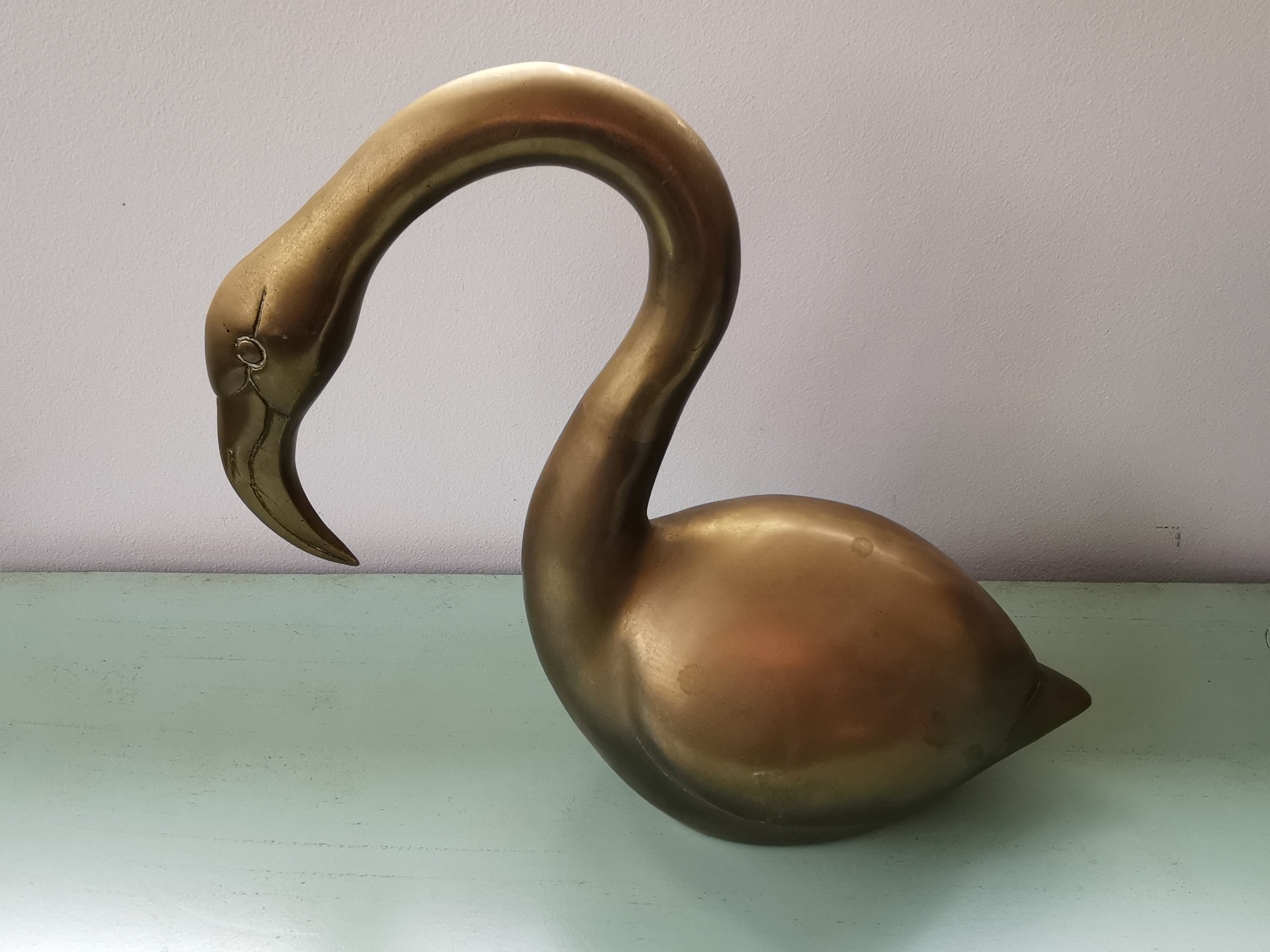 Flamant Rose en Laiton Vintage