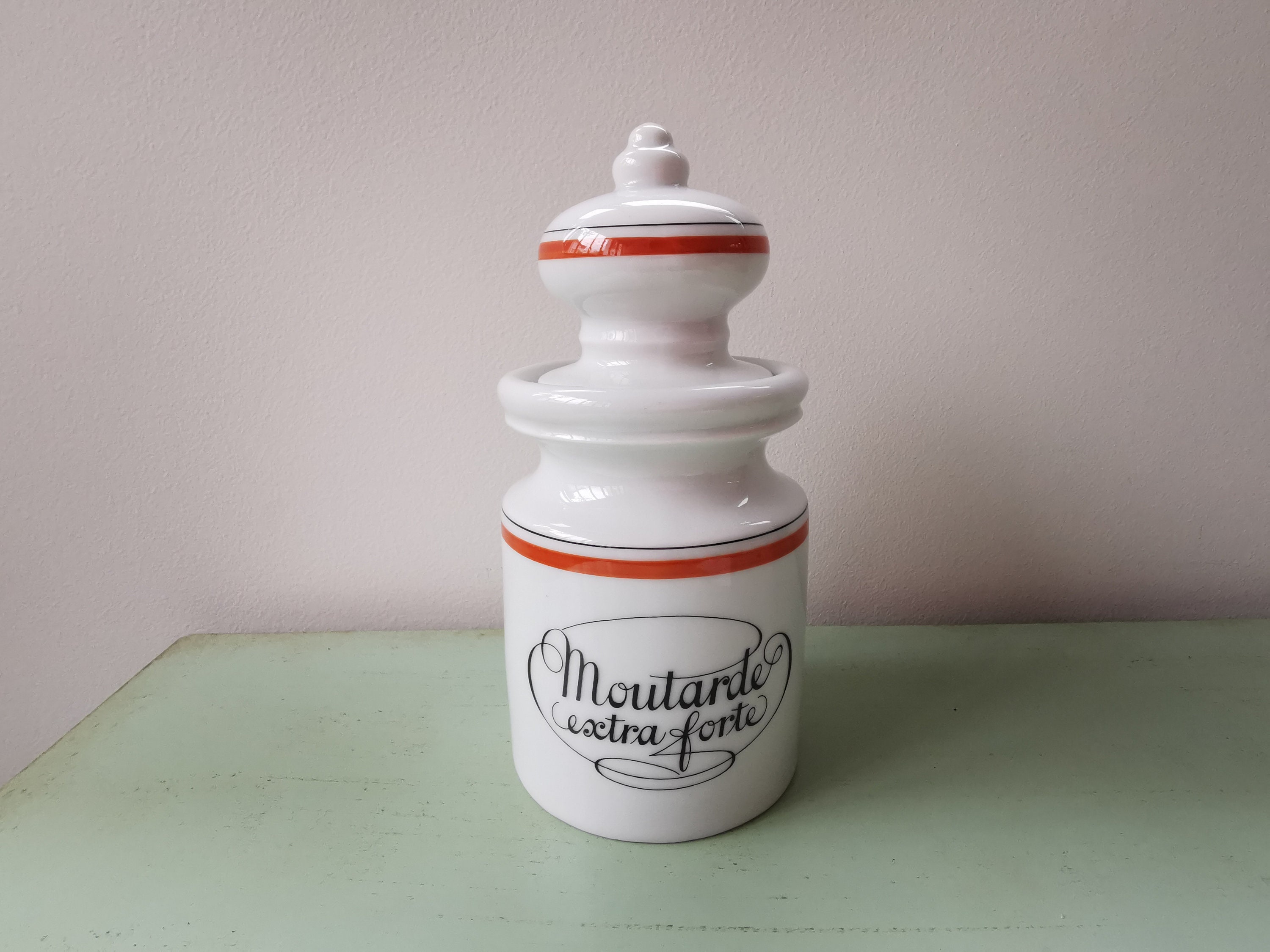 Pot Moutarde Bistrot Jacques Lobjoy Porcelaine Vintage