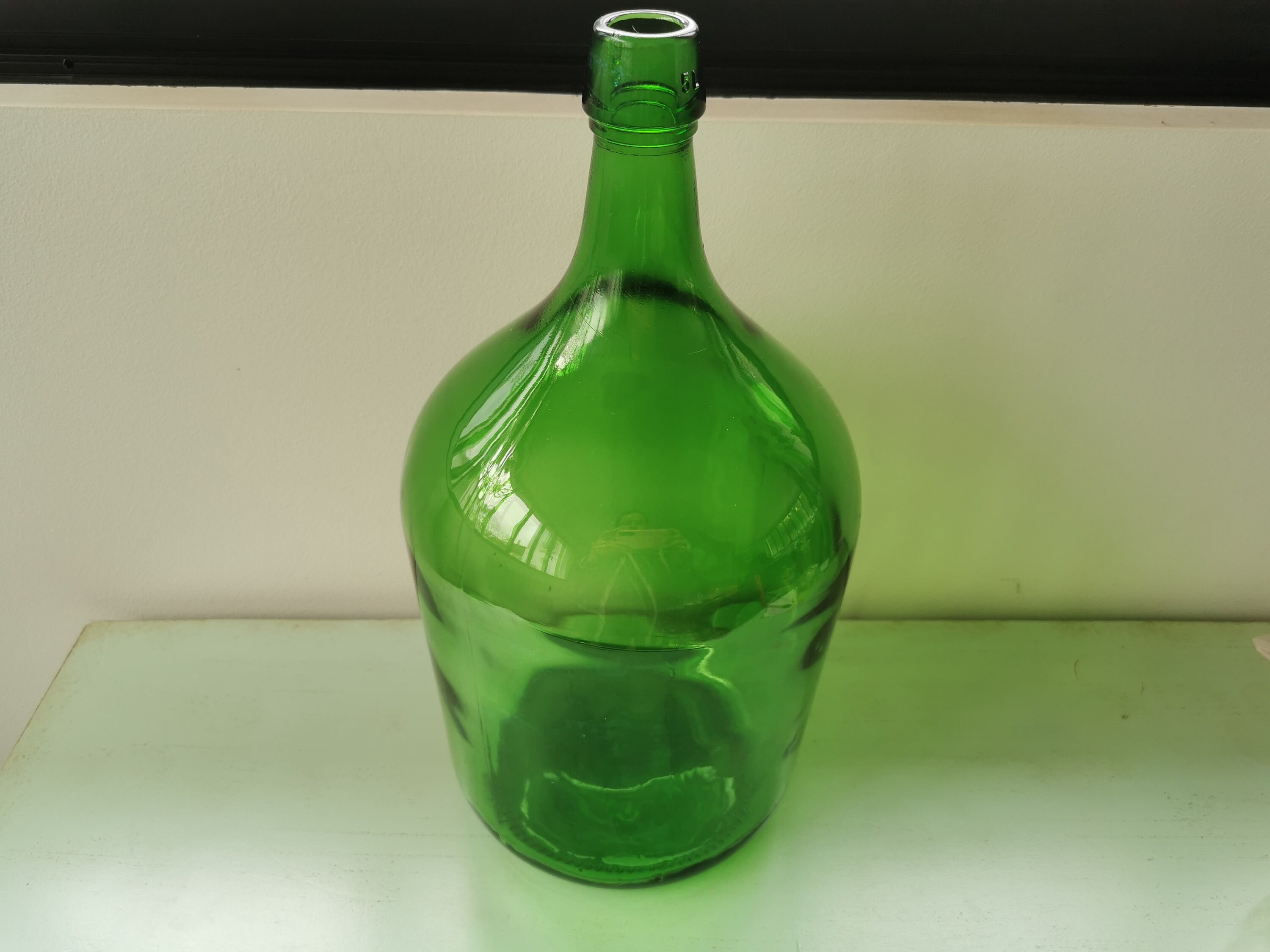 Dame Jeanne Bonbonne Verre Vert Émeraude 5L Vintage