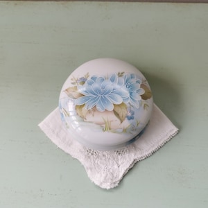 Vintage blue flowers Limoges porcelain box