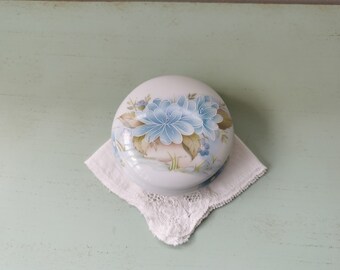 Vintage blue flowers Limoges porcelain box