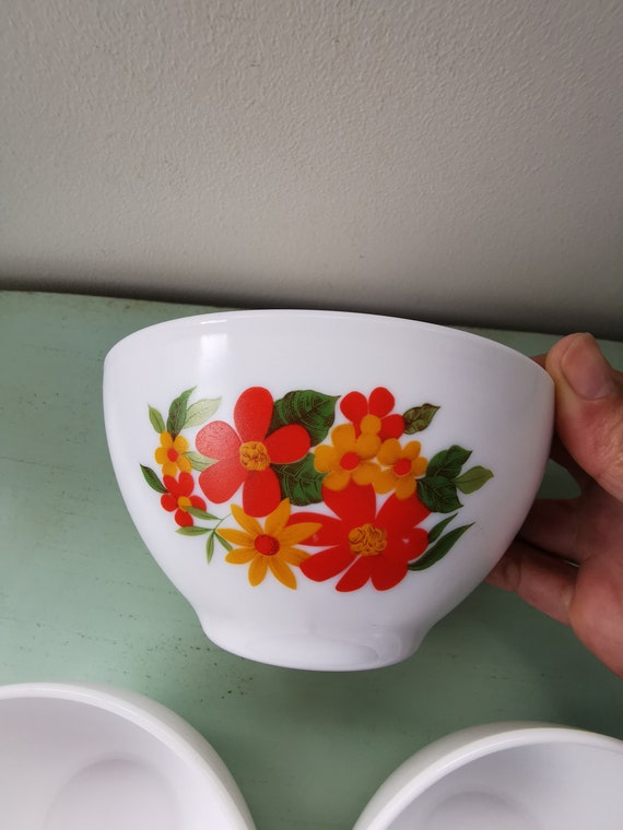 4 bols arcopal motifs fleurettes pour la maison pas cher et