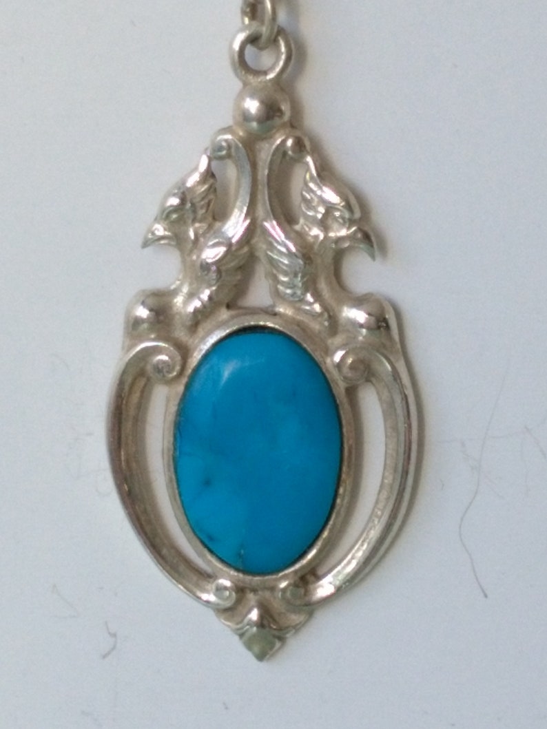 Turquoise treated and Silver 925 earrings vintage