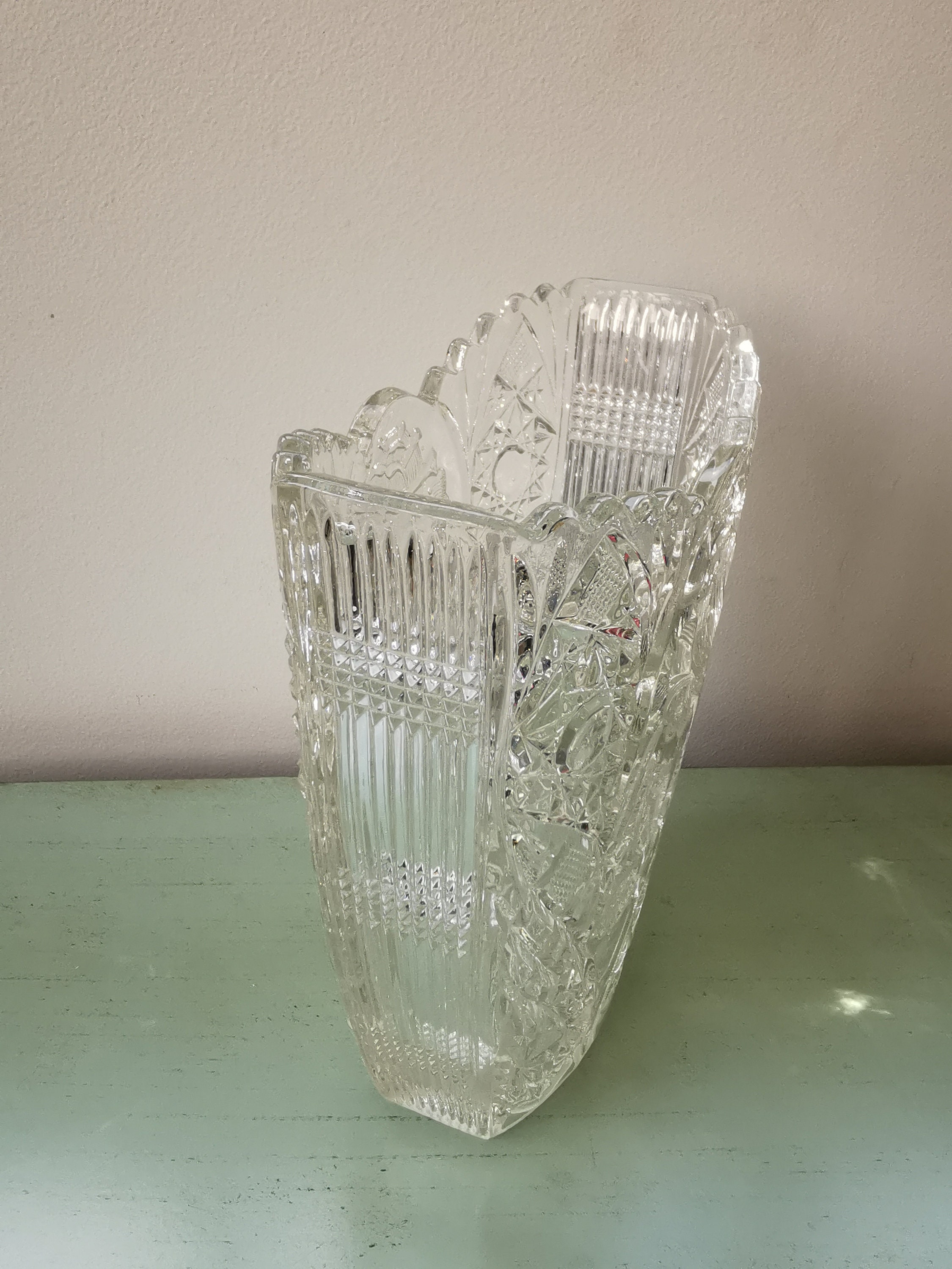 ヴィンテージボヘミアンクリスタル花瓶 - Etsy 日本