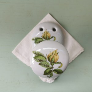 Perchero Vintage Paris porcelana rosa amarilla