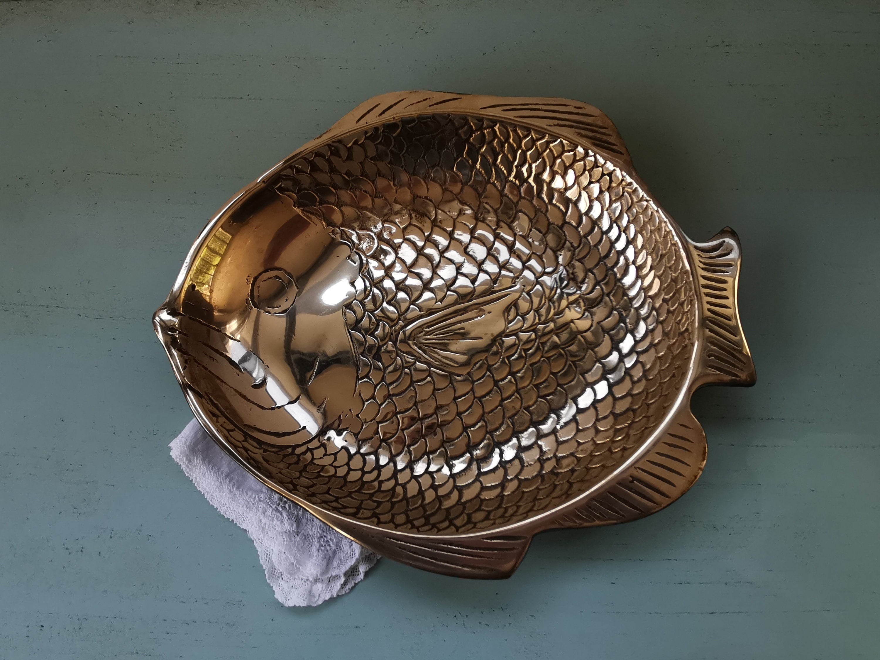 Assiette Poisson en Laiton Vintage