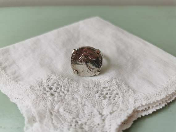 Bague Régionale Ancienne Lorraine – Argent Massif – Taille 55 – Anneau Antique Occasion