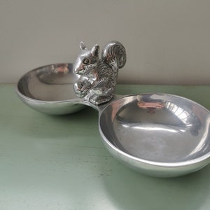 Vintage aluminum squirrel aperitif server