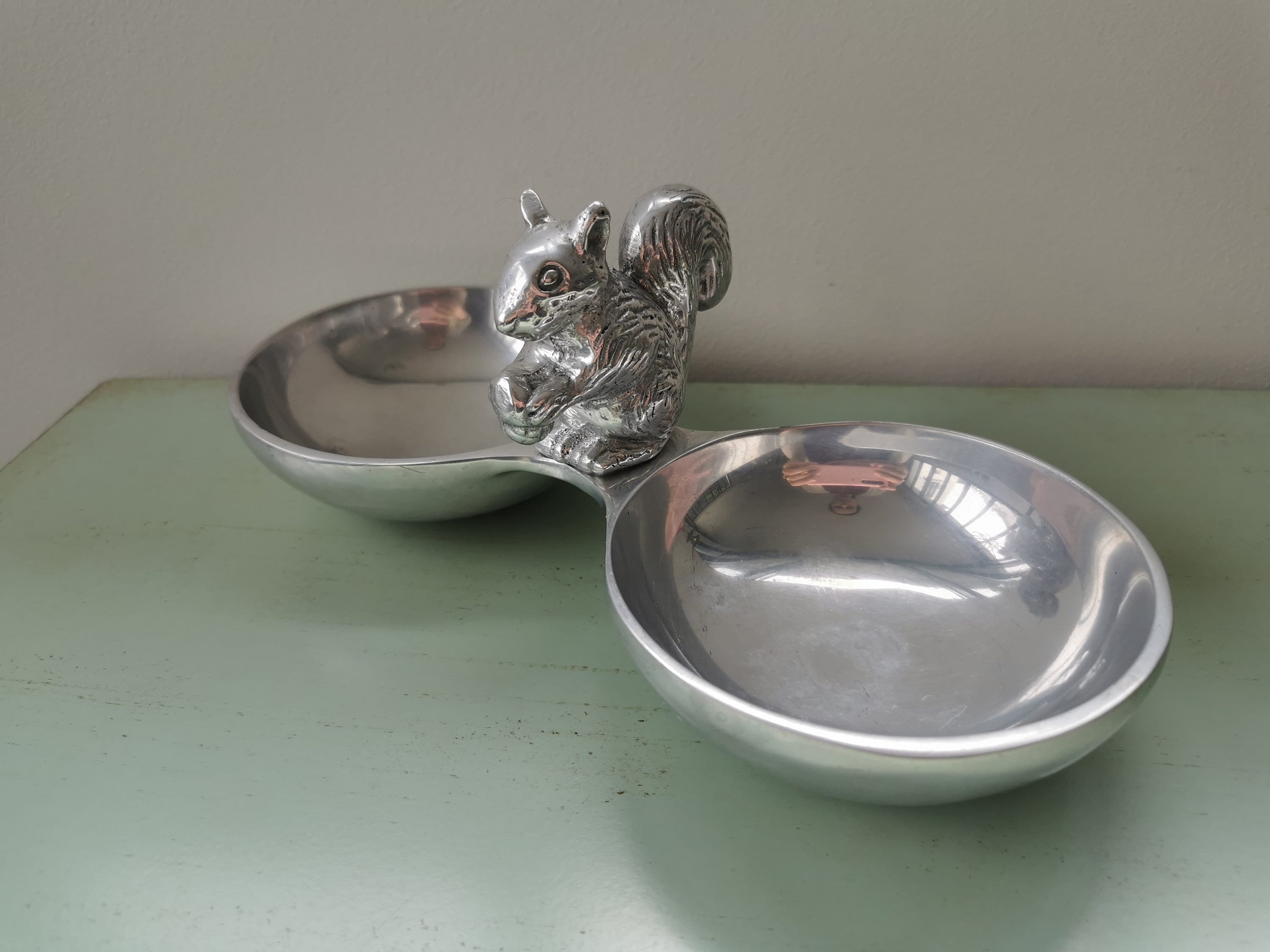 Serviteur à Apéritif Écureuil Aluminium Vintage