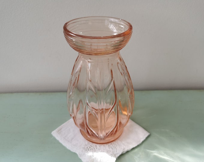 Art Deco Pink Glass Hyacinth Bulb Vase Etsy