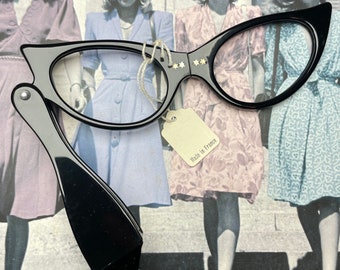 Unique original vintage foldable 1950's glasses, Vintage Opera Glasses, Never worn, still with tag