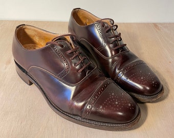 1960's Loake mens shoes brogues in brown - vintage original in leather mens size UK 7