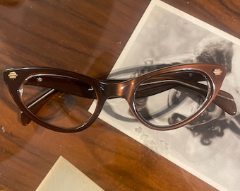 Vintage cat-eye glasses late 50's-early 60's Original in various colours- Made in France - Deadstock (never worn) so flattering and wearable