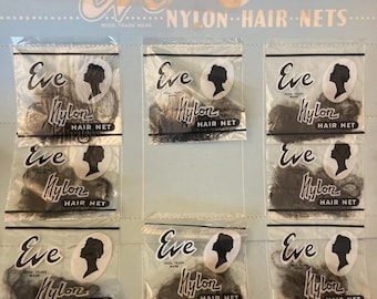 Eve Nylon vintage hair nets in black 1940's original - sold individually