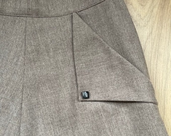 Original Vintage Western A line Skirt 1940's-50's in gorgeous oatmeal tone - great condition 25" waist - UK 6-8