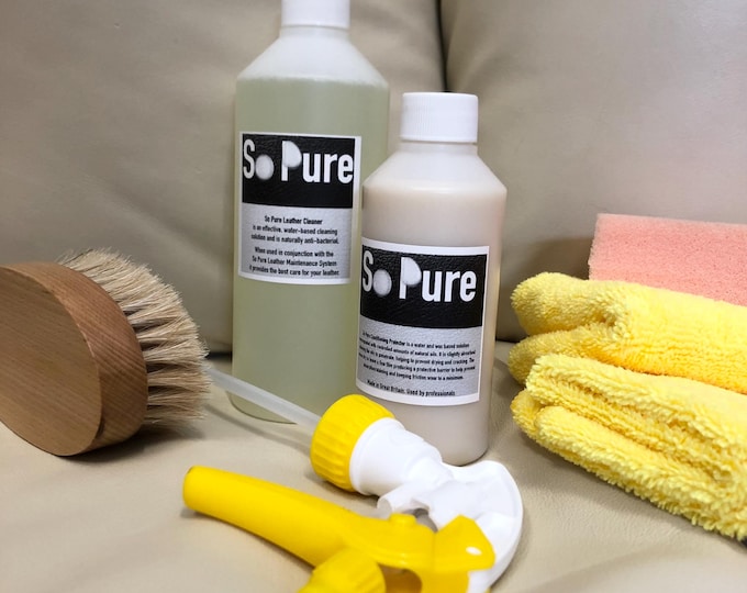 So Pure Leather Care Kit, Cleaner & Conditioner, Ideal for Armchairs / Suites