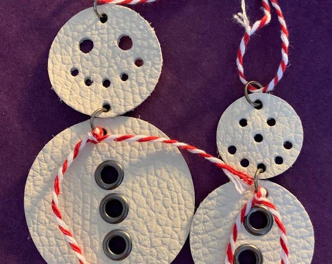 Snowman Tree Decoration - Set Of Two