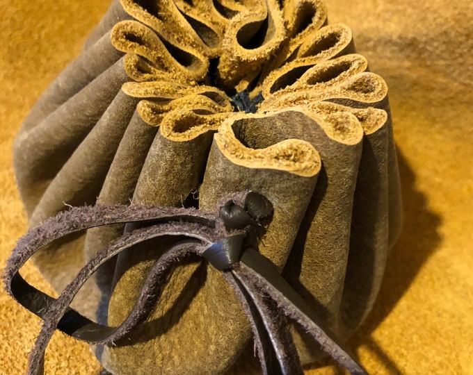 Leather Drawstring Pouch - Various Colours