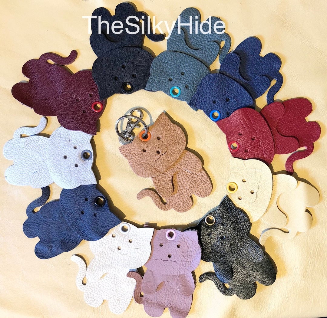 Cat Keyrings Leather Cat Keyrings Cat Keyrings Cat Bag Etsy