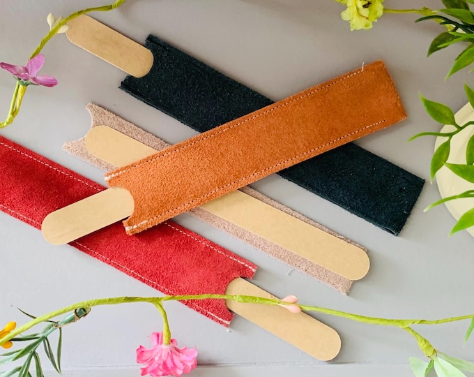 Suede Nail File Sleeve with Bamboo Nail File