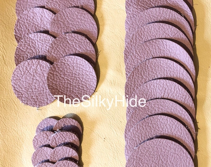 Leather Circles, Leather Die-Cuts, Leather Blanks, Leather Cut Outs, Leather Embellishments, 30 Single Colour(10 large, 10 medium, 10 small)