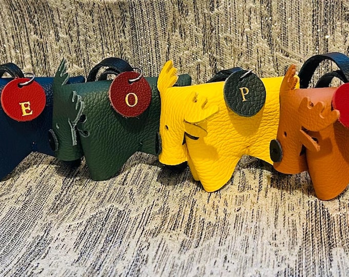 Reindeer Charms, Rainbow, Set of 7, Christmas Reindeer