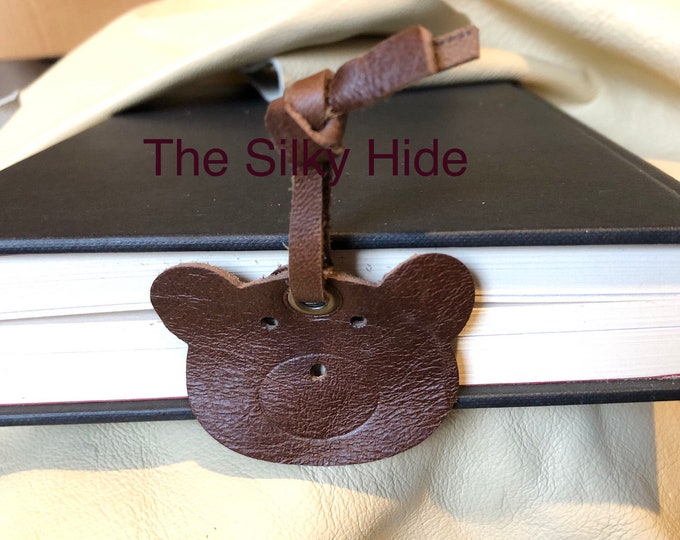 Teddy bear bookmark, Teddy bookmark, Bear bookmark, Leather teddy bear bookmark, Teddy bear tags, Personalise