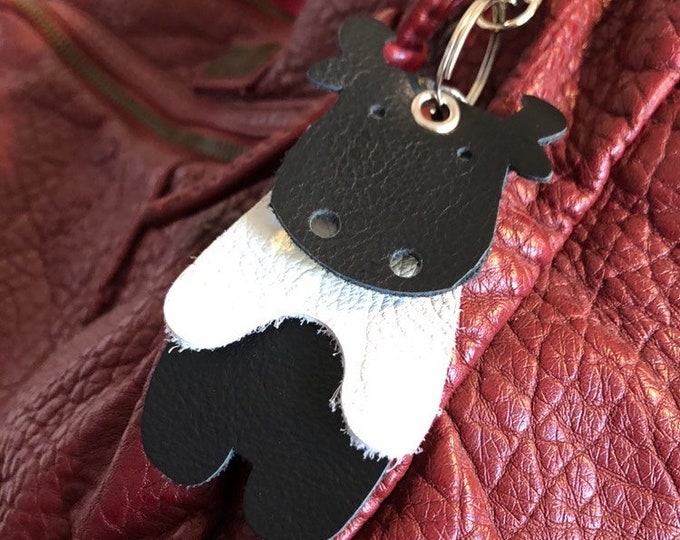 Cow Keyring - Bag Charm, Personalisation Feature