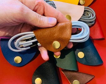 Leather Cable Keeper, Cord Organizer, Wire Tidy, Personalise