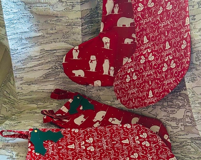 Christmas Stocking - Leather Backed