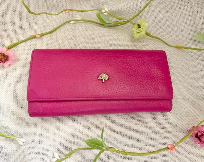 Mulberry Continental Tree Logo Wallet / Purse - Hot Pink - Refurbished