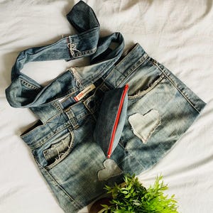 Denim Tote Bag, Upcycled Jeans Bag, Upcycled Tote Bag, Top Handle Bag, Shoulder Bag, Beach Bag