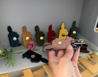 Cable Keeper, Leather Rabbit Cable Tidy, Earphone Cord Organizer, Personalise Option